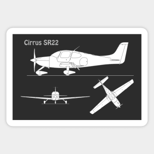 Cirrus SR22 - Airplane Blueprint - PBpng Magnet